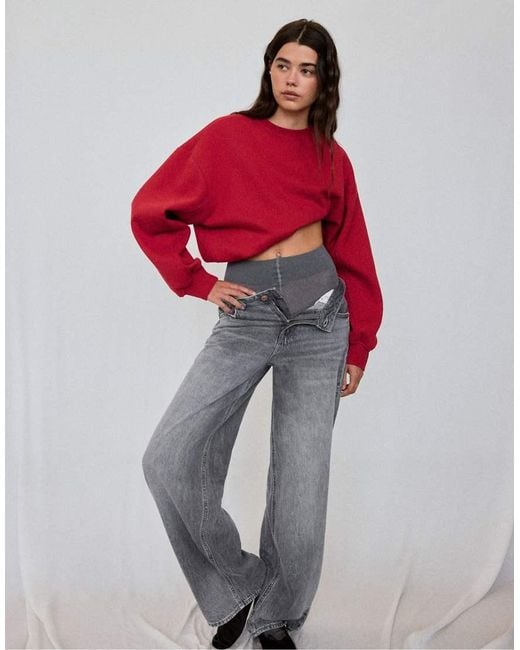 Stradivarius Red Basic Sweatshirt