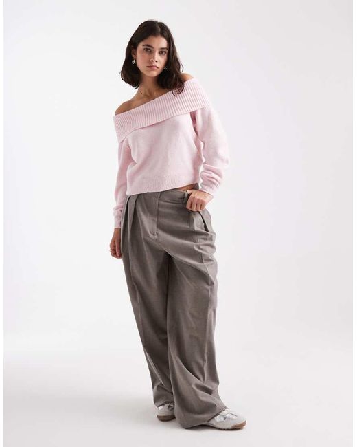 Hollister Pink Off Shoulder Knitted Jumper
