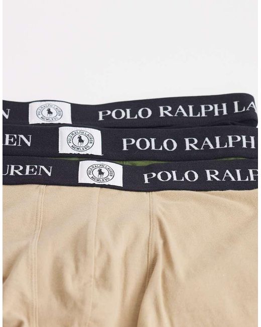 Polo Ralph Lauren Green 3 Pack Cotton Trunks for men