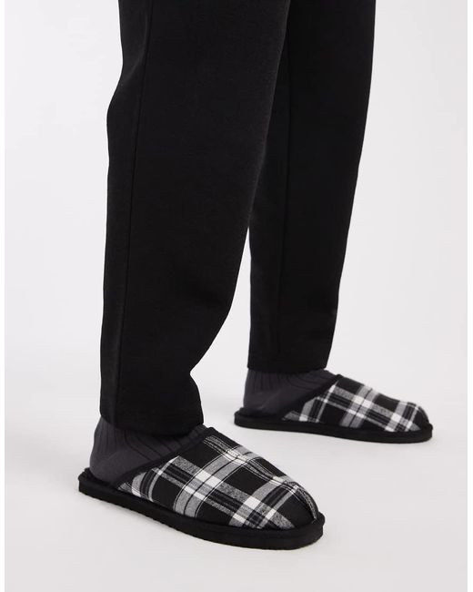 Jack & Jones Black Check Slipper for men