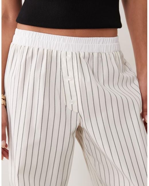 ASOS White Boxer Waistband Wide Leg Trouser Co Ord