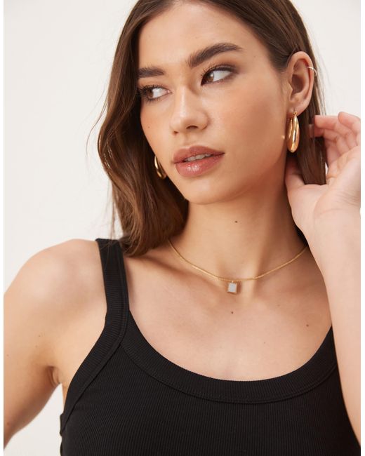 Gina Tricot Black – geripptes trägerhemd