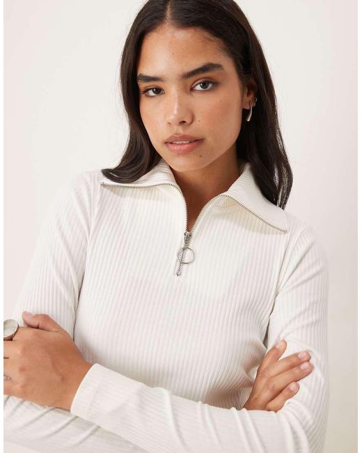 Jdy Natural Half Zip Knitted Polo