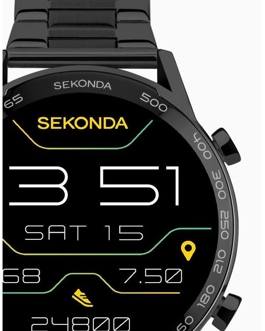 Sekonda Black Active Plus 45Mm Smartwatch Watch for men