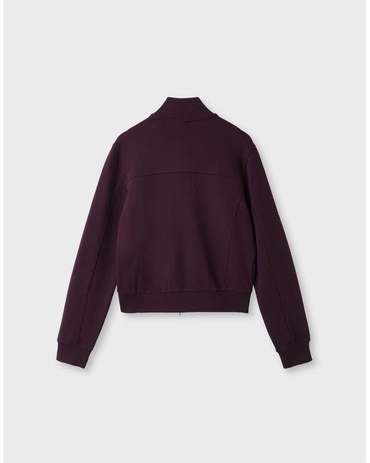 Stradivarius Purple B09 Cropped High-Neck Zip-Up Sweatshirt