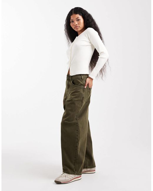 ASOS White Asos Design Petite High Waisted Barrel Leg Jeans