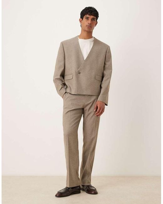 ASOS Natural Straight Leg Suit Pants for men