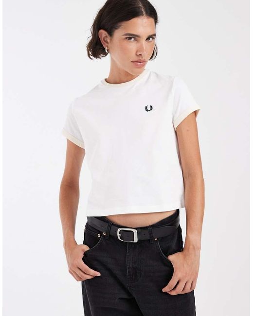 Fred Perry White Laurel Wreath Back Graphic T-shirt