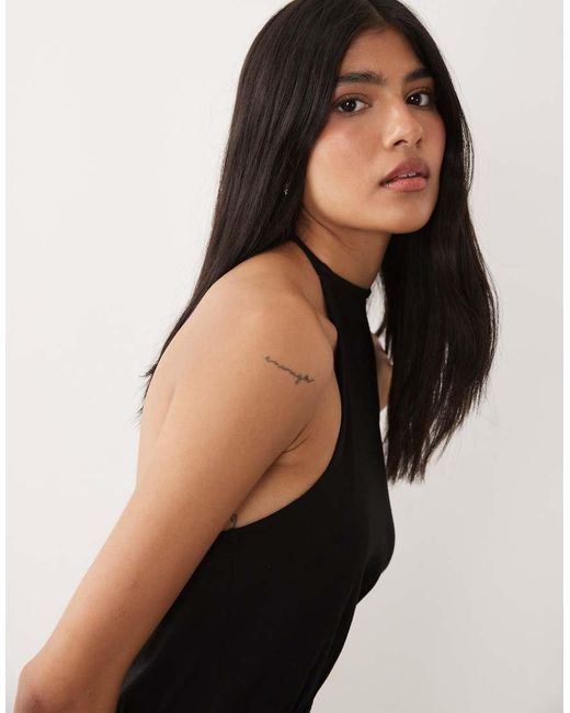 ASOS Black Cinch Waist Halter Top