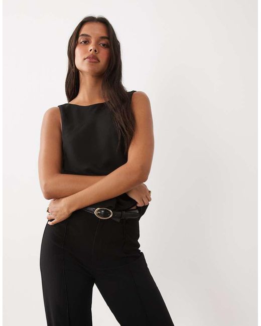 Mango Black Cowl Back Sleeveless Top