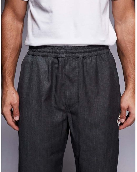 ICECREAM Black Logo Pinstripe Straight Leg Trousers Co-Ord for men
