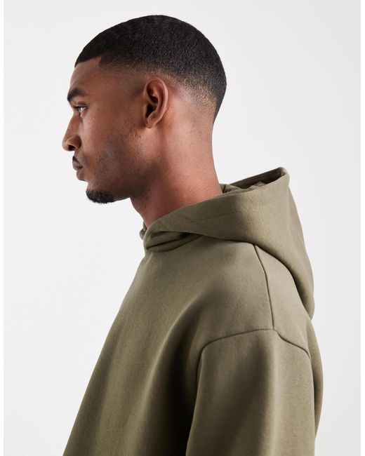 ASOS – kastiger basic-kapuzenpullover in Green für Herren