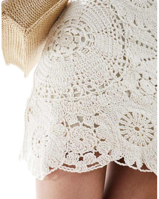 Urban Revivo White Knitted Asymmetric Skirt