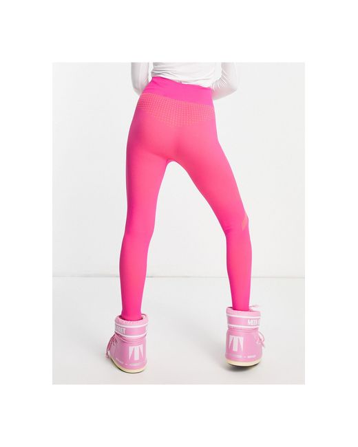 Leggings base layer da sci fucsia senza cuciture di Liquorish in Rosa | Lyst