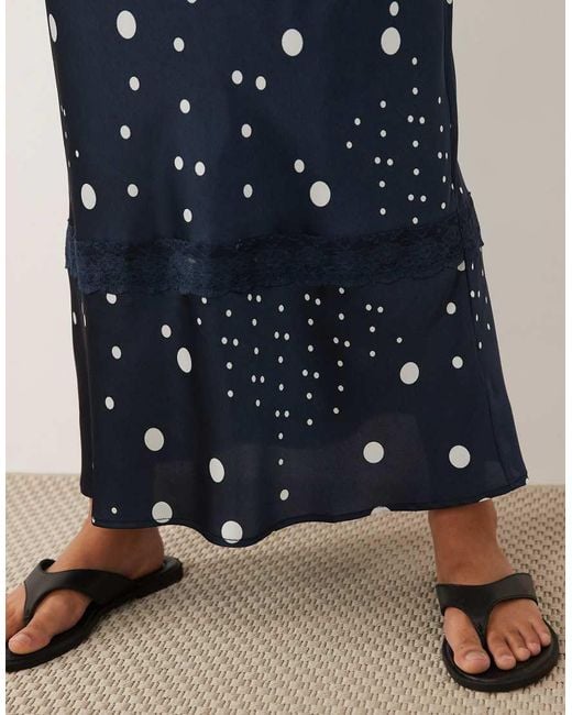Wednesday's Girl Blue Midaxi Satin Skirt