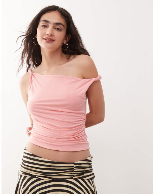 Collusion Pink Twisted Strap Top