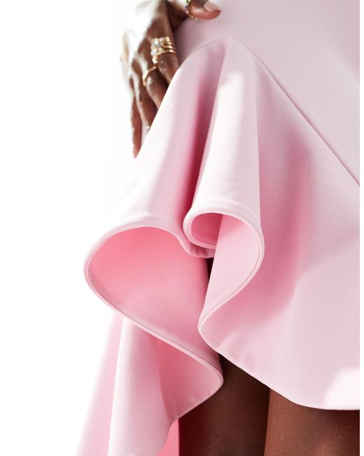 Robe mi-longue asymétrique True Violet en coloris Pink