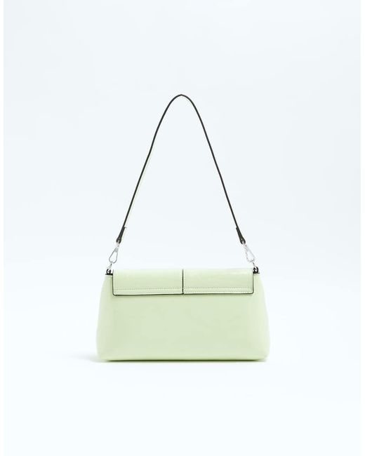 River Island Blue Fold Over Clutch Bag
