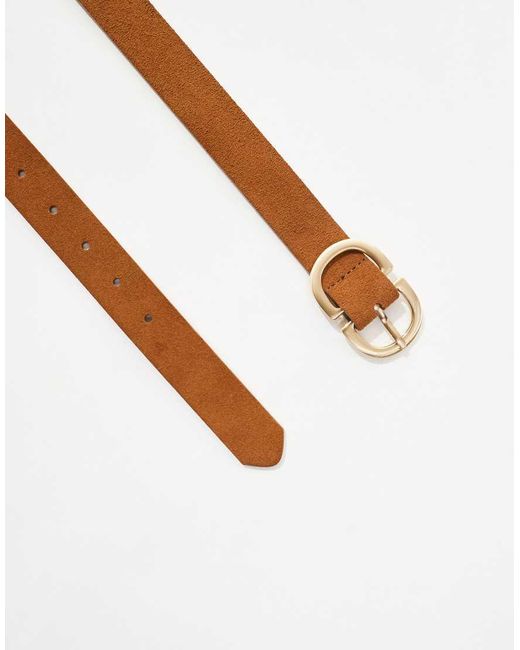 Pieces Blue Suede Double Buckle Belt