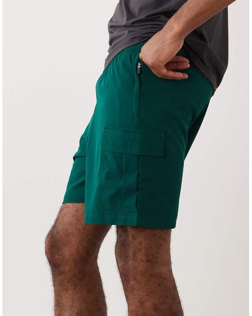 4505 Blue Icon 7 Inch Quick Dry Training Cargo Shorts With Zip Pockets for men