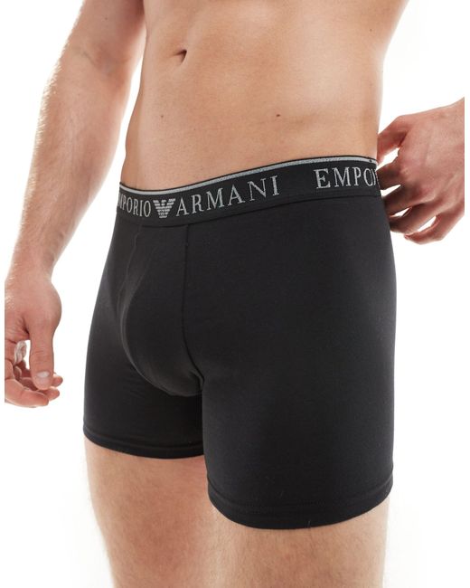Emporio Armani – bodywear – 2er-pack eng geschnittene boxershorts in Black für Herren