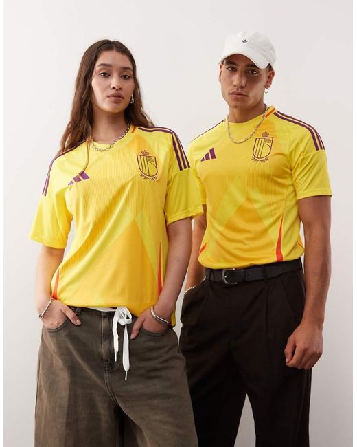 Adidas Originals Yellow Adidas Football Belgium 2025 Away Shirt