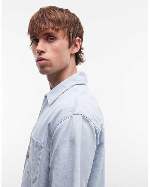 Dickies Blue Short Sleeve Denim Shirt for men
