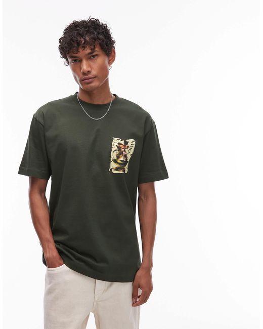 Topman Gray Oversized Fit T-shirt With Front And Back Watercolor Shapes Print for men