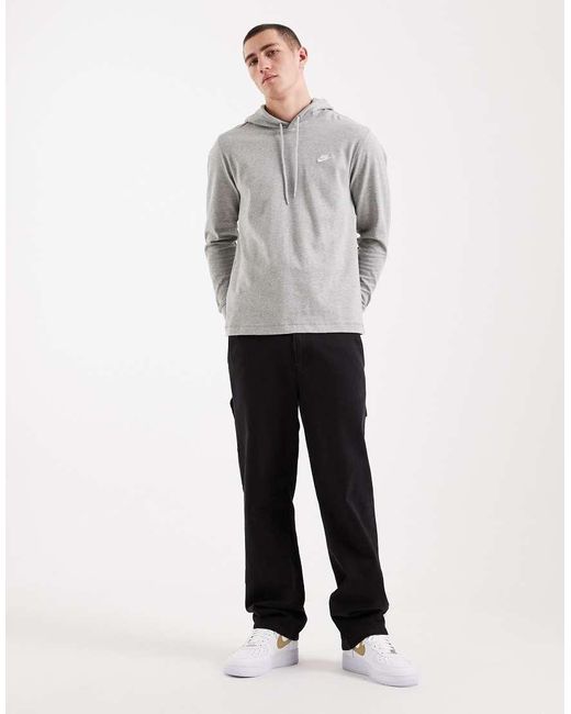 Nike Gray Club Knit Hoodie for men