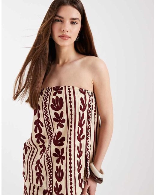 New Look Multicolor Patterned Bandeau Top