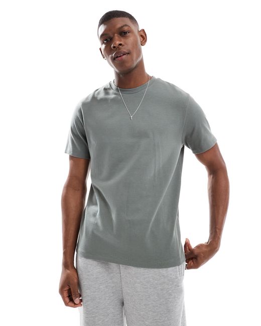 ASOS – t-shirt aus schwerem stoff in Gray für Herren