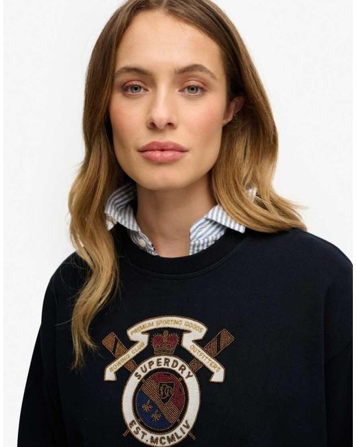 Superdry Blue Crest Loose Crew