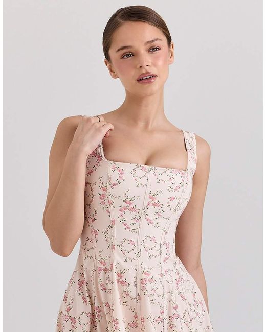 House Of Cb Pink Mariabella Cotton Midi Sun Dress