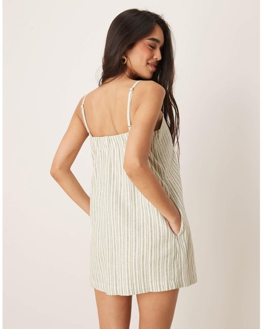 Abercrombie & Fitch Natural – skort-kleid aus leinen