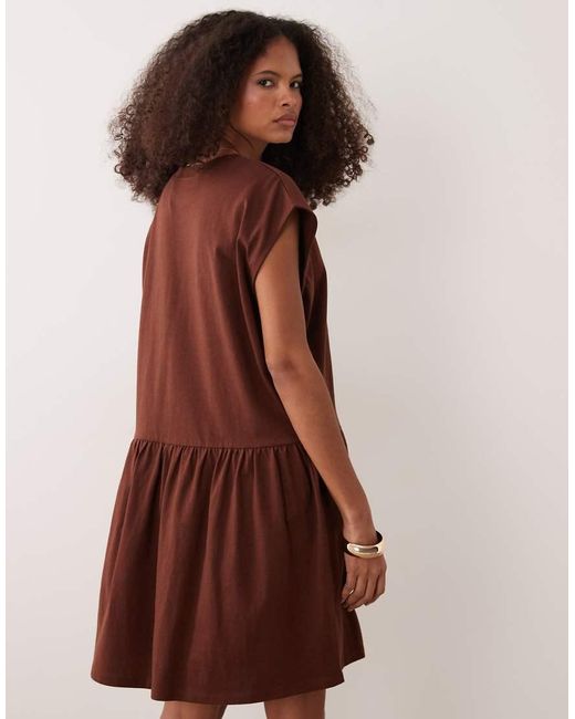 ASOS Brown Mini Smock Dress
