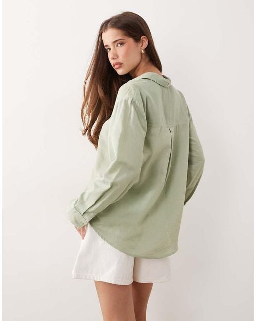 ASOS Green Linen Blend Shirt