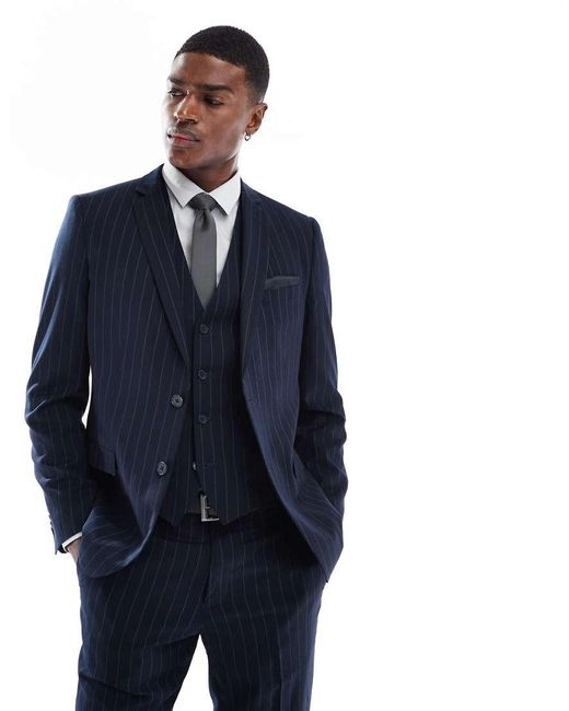 French Connection Blue French Connection Formal Suit Jacket Co-ord for men