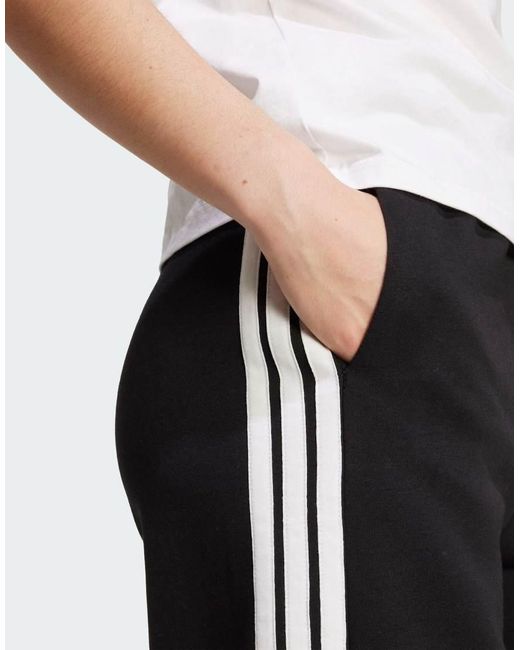 Adidas Originals Black Adidas 3-Stripes Fleece Wide Pant