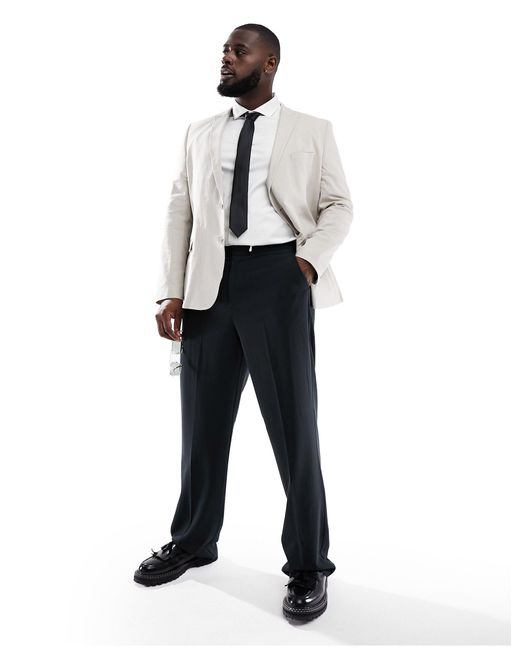 French Connection Natural Linen Formal Plus Suit Jacket for men