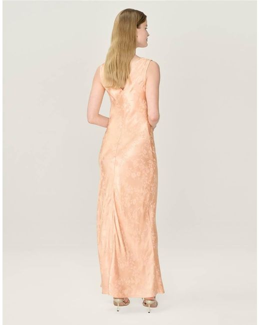 OMNES Natural Dresses Iris Floral Jacquard Midi Slip Dress