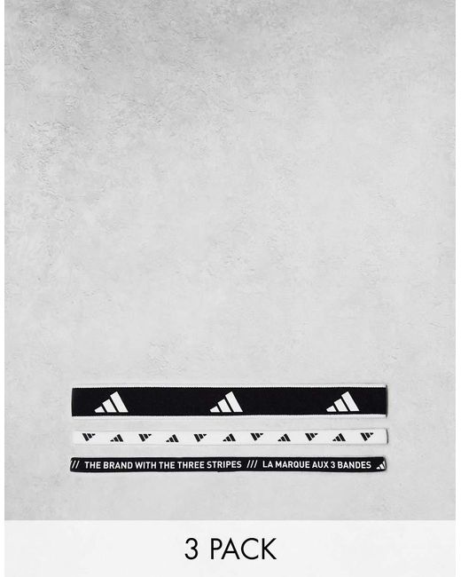 Adidas Originals Metallic Adidas Training Elastic Headband 3 Pack