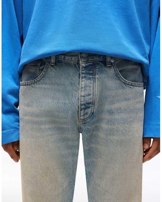 Bershka Blue Slim Jeans for men