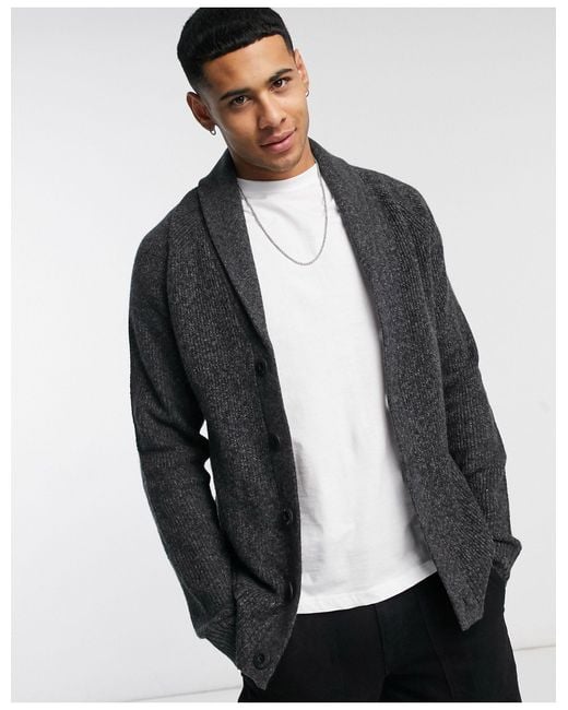 Hollister Baumwolle Strickjacke Mit Schalkragen In Grau Fur Herren Lyst