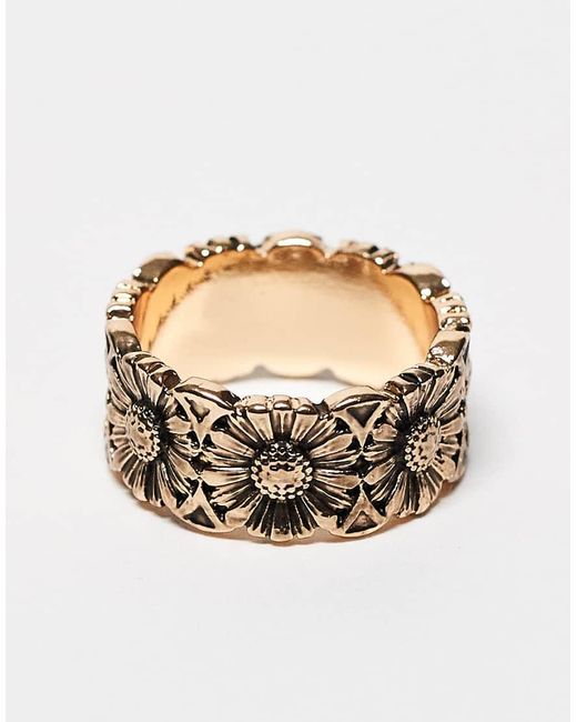 Reclaimed Vintage White Skinny Daisy Ring