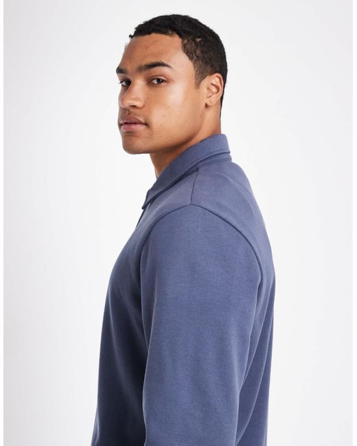 Sweat molletonné à col zippé Threadbare pour homme en coloris Blue