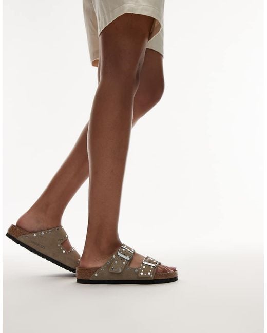 Birkenstock Brown Arizona Rivet Suede Sandal