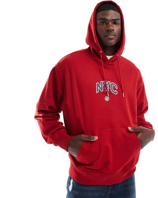 Tommy Hilfiger Red Game Day Logo Hoodie for men