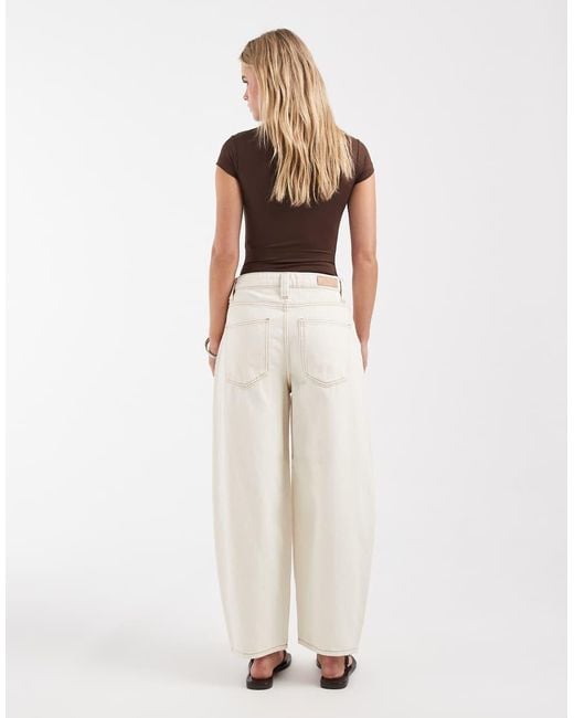 Only Petite White Frankie High Waist Barrel Jeans
