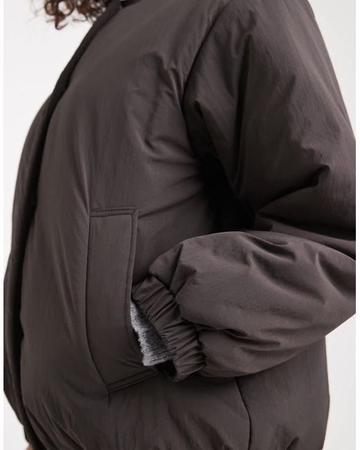 ASOS Gray Padded Oversized Bomber Jacket