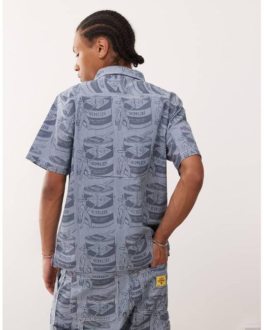 Camisa Azul Con Estampado Integral Supplies Work De (Parte De Un Conjunto) ICECREAM de hombre de color Blue